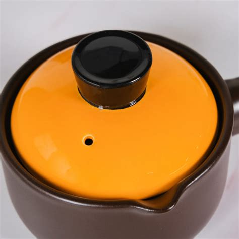 Amber Ceramic Sauce Pan With Handle And Lid 1000ml Online - Premium ...