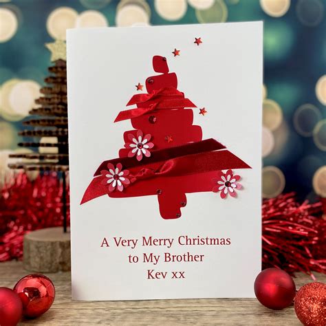 Handmade Christmas Card 'Ribbon Tree' - Handmade Cards -Pink & Posh