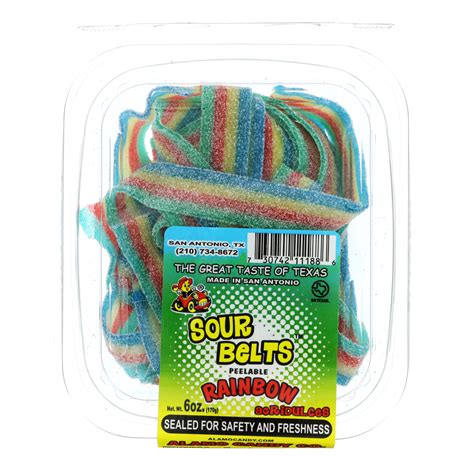 Alamo Candy Rainbow Sour Belts Tub - Shop Candy at H-E-B