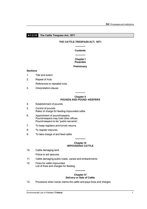 Cattle trespass act,1871 - 4.1.2 The Cattle Trespass Act, 1871 THE ...