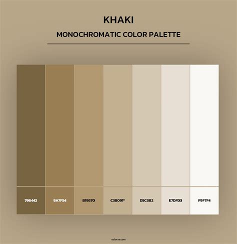Khaki Color Palette Clothes