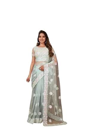 Buy Arron Creats GAGAR NET SAREE FOR WOMENS/FULL WITH EMBROIDERY COLOUR ...