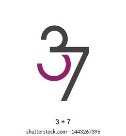 Simple Number 37 Logo Design Template Stock Vector (Royalty Free ...