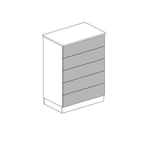 J-Pull Handleless White 5-Drawer Tallboy Chest | Bedroom Kit