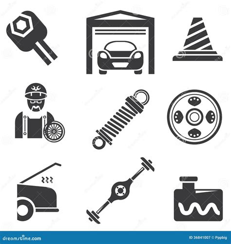 Automotive icons stock illustration. Illustration of repair - 36841007