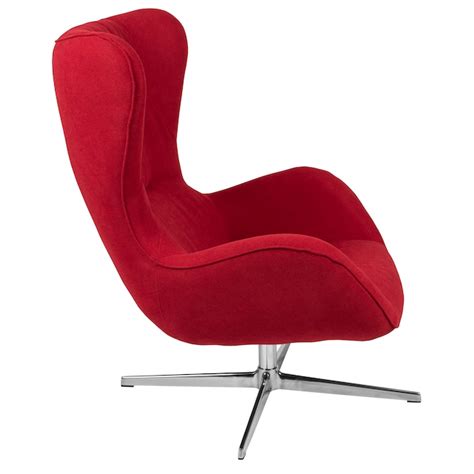 Flash Furniture Rally Modern Red Fabric Swivel Accent Chair at Lowes.com