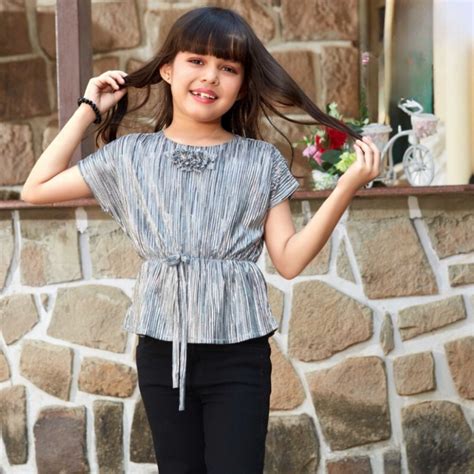 Buy Fawn & Silver Striped Girls Top – Mumkins