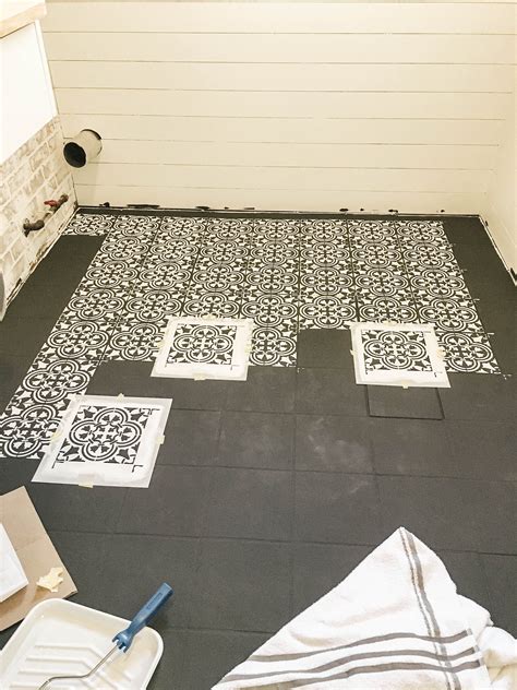 Diy stencil painted tile floors – Artofit