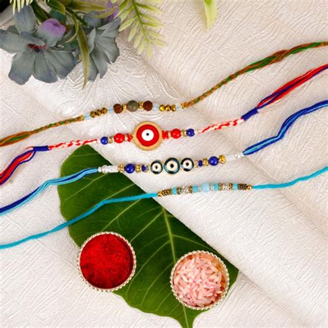 Send Evil Eye Four Set of Rakhis Online