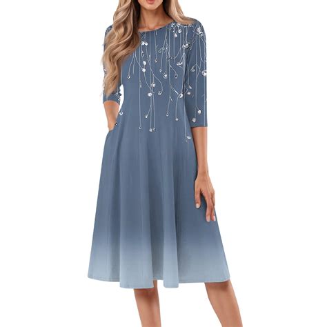 bbyeadc Women's Spring Dresses 2025 Loose Casual Mid-Length Dresses ...