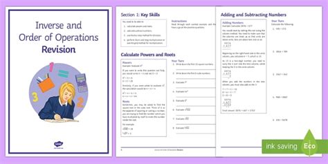 Inverse and Order of Operations Revision Booklet | Beyond