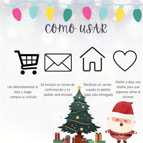 Spanish Secret Santa Questionnaire Template Amigo Secreto Navidad ...