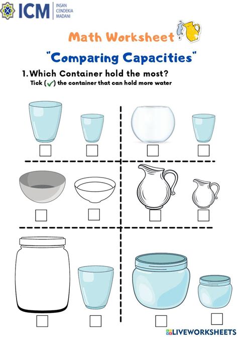 Image result for Fun Worksheet for Measuring Capacity
