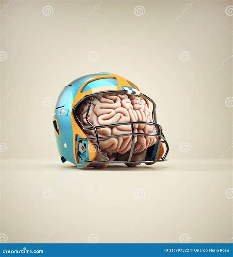 Brain Protected by a Helmet. the Concept of Intellectual Property Protection or Mind Care Stock ...
