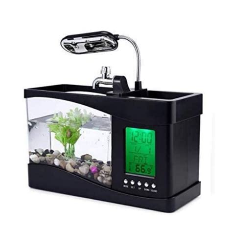 SKEIDO Usb Mini Fish Tank Desktop Electronic Aquarium Fish Tank With ...