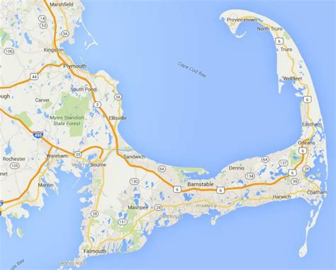 Cape Cod Massachusetts Usa Map