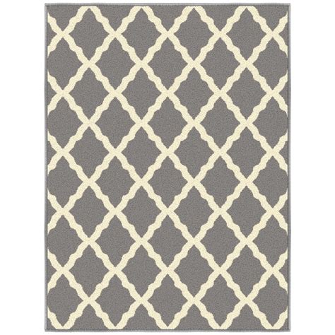 Ottomanson Trellis Indoor Doormat 2'3" x 3' - Non Slip Low Pile Area ...
