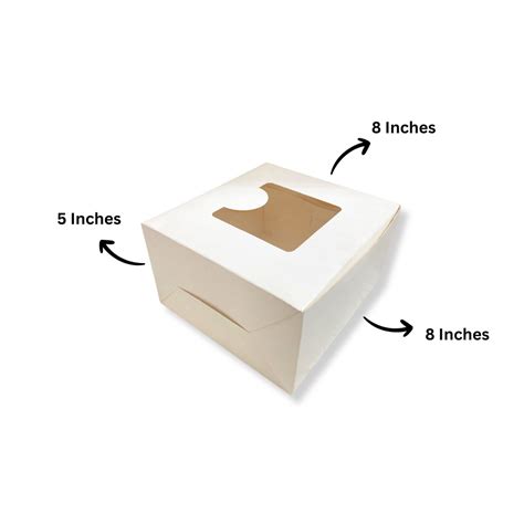 White Cake Box 1/2 Kg- 8x8x5 inches – Let's Box It