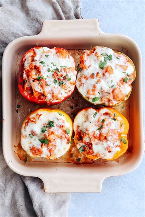 chicken parm stuffed peppers | cait's plate