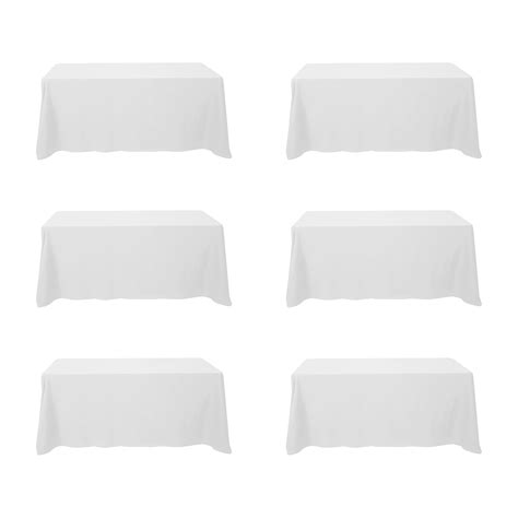 6 Pack White Tablecloths for 6 Foot Rectangle Tables 90 x 132 Inch ...