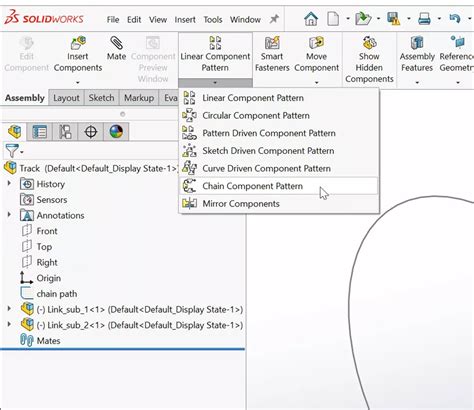 Image result for SolidWorks Chain Pattern Tutorial