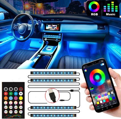 4pcs 72 LED Interior Car Lights, Car LED Strip Light Upgrade Waterproof ...