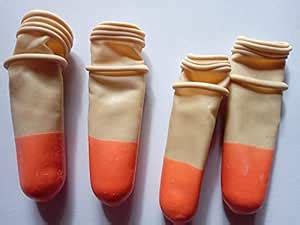 BRUSH HOUSE Latex Finger Gloves (20 Pieces) - Reusable Rubber ...
