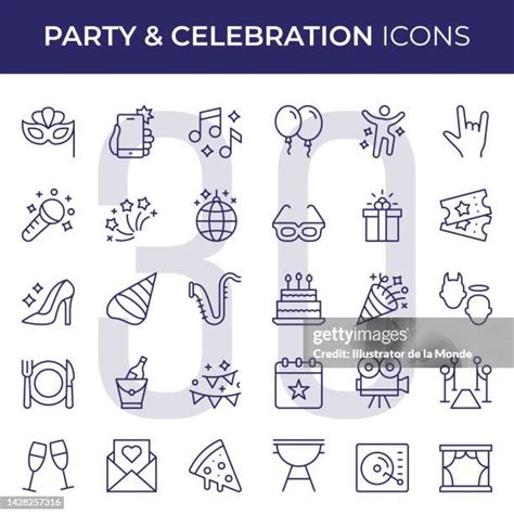 Party And Celebration Line Icons High-Res Vector Graphic - Getty Images