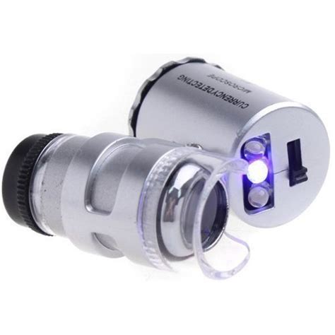 Ascension ® Smallest 60X Microscope 2 LED Light Eye Lens Mini Magnifier ...