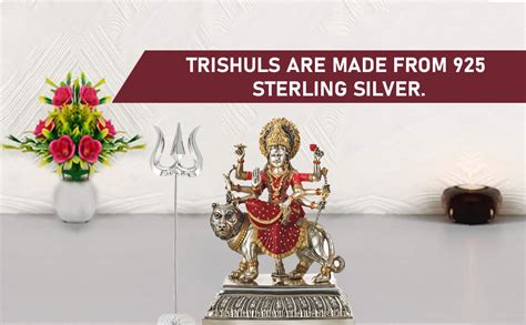 VRINDAM JEWELLERS 925 Sterling Silver Trishul for Pooja |mandir ...