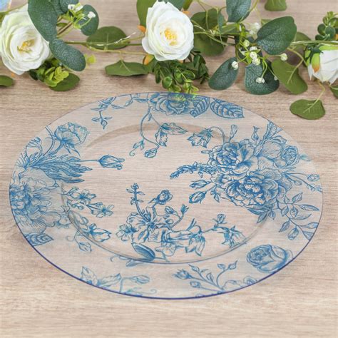 Clear Light Blue Charger Plates 13" | TableclothsFactory