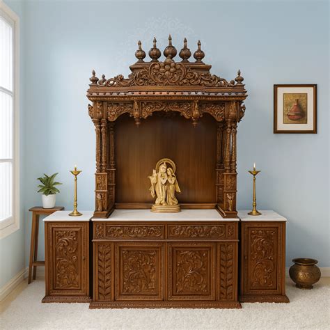 Adityam Teak Wood Mandap (Brown) – DZYN Furnitures