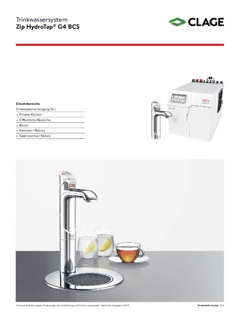 Fillable Online Zip HydroTap G4 B 240 - Zip Water Fax Email Print ...