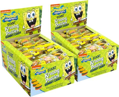 Amazon.com : (PACK OF 2) Krabby Patty Gummy Candy - Comes With Bus ...