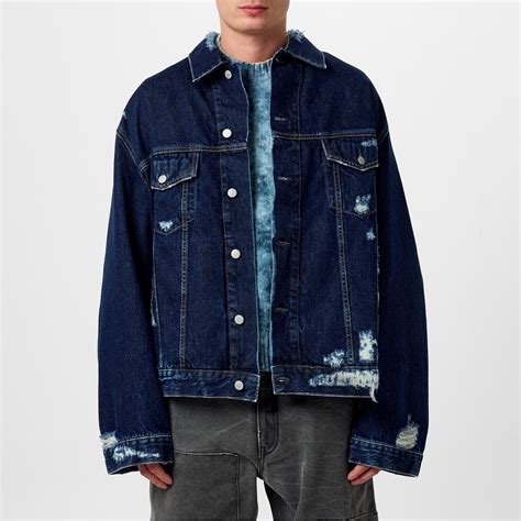 ACNE STUDIOS | Distressed Denim Jacket | Men | Blue | Flannels