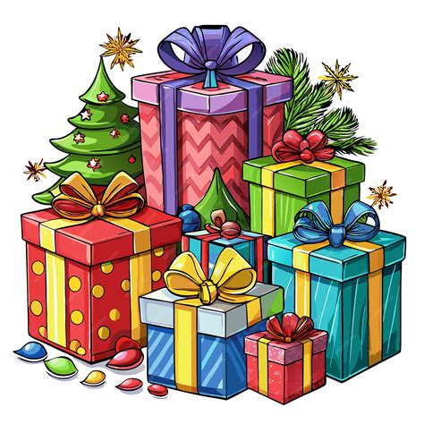Cute christmas presents merry christmas vector cartoon illustration ...