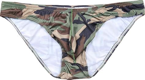 Buy COMLIFE Men's Low Rise Camouflage Bulge Pouch String Bikinis Briefs ...