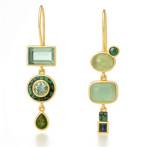 Retro Green Dangle Earrings – Matilda&Milo Jewels