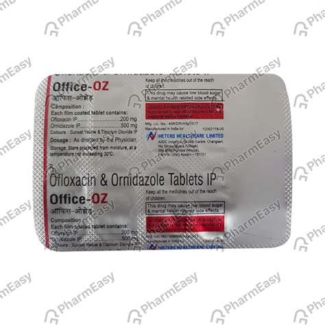 Office Oz Strip Of 10 Tablets: Uses, Side Effects, Price & Dosage ...