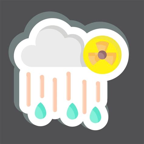Sticker Pluie nucléaire liée au symbole nucléaire conception simple ...