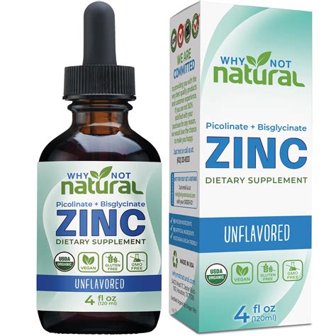 Amazon.com: Organic Liquid Zinc Drops Supplement with Chelated Zinc Picolinate and Bisglycinate ...