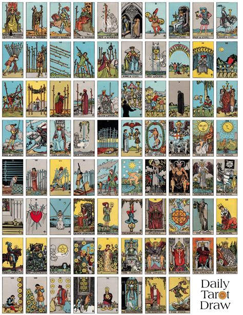 Free Printable Tarot Cards pdf | 78 tarot cards, Free tarot cards ...