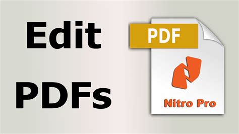 How to edit a PDF File using Nitro Pro - YouTube
