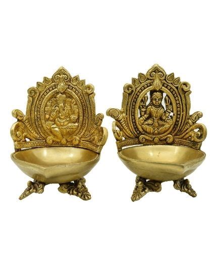 Brass Lakshmi Ganesh Table Diya – PujaNpujari