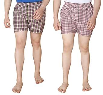 Buy LUX VENUS Combed Cotton Cheked Assorted Boxer Shorts for Men at ...