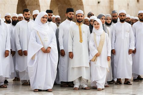 Premium Photo | A Muslim boy and girl are wearing hajj clothes The Hajj ...