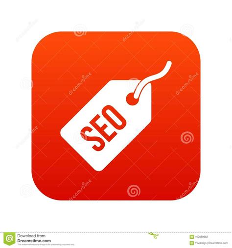 Seo tag icon digital red stock vector. Illustration of community ...