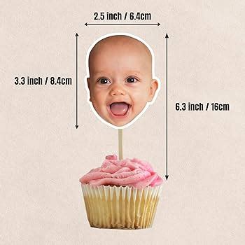 Birthday Gift Custom Face Cupcake Toppers, Baby Photo Topper, Fun Party ...