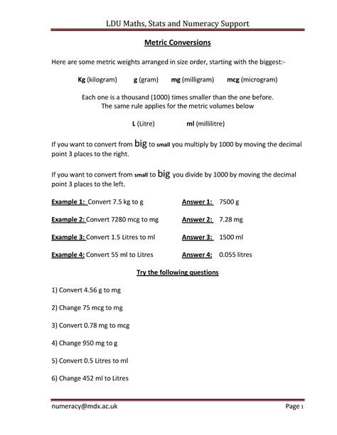 Nursing Calculation for adults and children - Metric Conversions Here ...