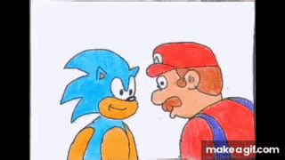 Mario and Sonic kissing on Make a GIF